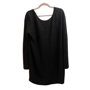 & Other Stories Black Metallic Long Sleeve Shift Dress